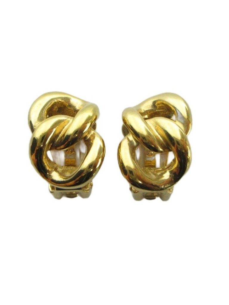Dior Earrings Clip On Chain Gold